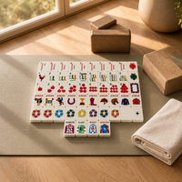 Tuiles de Mahjong Équestres Personnalisées, Jeu de Tuiles de Mahjong Américain sur le Thème des Courses Hippiques, Idéal pour les Cadeaux de Fêtes