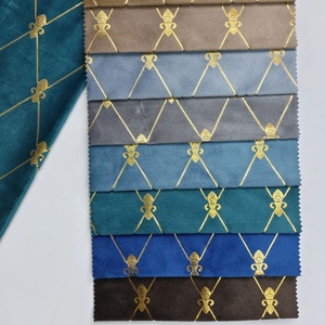 Luxury Curtains Design 100% Polyester Super Soft Knitted Gold <strong>Foil</strong> Bronzing Holland <strong>Velvet</strong> <strong>Fabric</strong> for Home Textile - Product Image 3
