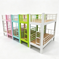 Lit superposé en métal avec bureau, armoire, échelle intégrée pour dortoir d'étudiant, lit d'étude intégré pour appartement de personnel, lit simple