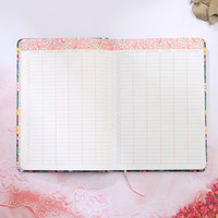 Planificateur quotidien personnalisé avec impression garantie, couverture rigide A4 B5 A5, pétales de jardin royal, romance, fleurs, avec pochette à bandelette