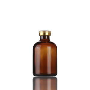 Flaconcino di vetro spesso ambrato di alta qualità da 50ml con tappo in gomma <span class=keywords><strong>per</strong></span> medicina - Product Image 4