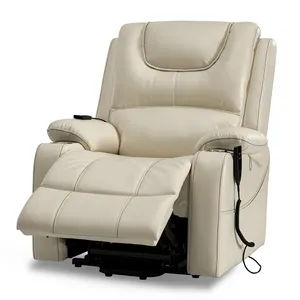 CJSmart Power Home Lift Liegestuhl für Ältere Menschen flach liegend Doppelmotor Unendliche Position mit Wärme-Massage Lift-Legenstuhl