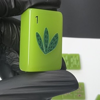 Jeu de Mahjong Moderne Fantaisie avec Tuiles en Acrylique Vertes, Jeu de Mahjong Oeil de Joker Surréaliste, Cadeau de Collection pour Femmes
