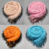 Pour capuche Pashmina châle cachemire Cape et bandes renard raton laveur Faux tissu fourrure garniture