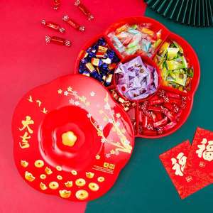 Vente en gros de plastique de qualité alimentaire 5 ou 6 grilles Boîte de rangement PP divisé bonbons collations Trady avec couvercle Pary assiette alimentaire - Product Image 1