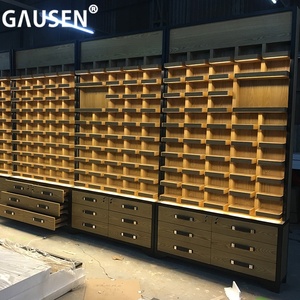 Wall mounted shelf retail store furniture eyewear optic display glasses showcase customized wooden sunglasses display cabinet