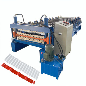 Double Layers Roll Forming <strong>Machine</strong> <strong>Corrugated</strong> Aluminium Metal Roof <strong>Sheet</strong> with Automatic Decoiler <strong>Machine</strong> and <strong>Stacker</strong> <strong>Machine</strong> - Product Image 1