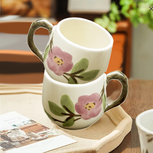 Ensemble de tasses à thé en céramique à motif floral de style japonais, avec couvercle 3D mignon, pour cadeaux d'affaires personnalisés - Product Image 4