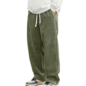 Pantaloni Casual in <span class=keywords><strong>velluto</strong></span> a <span class=keywords><strong>coste</strong></span> personalizzati pantaloni larghi larghi da <span class=keywords><strong>uomo</strong></span> pantaloni sportivi dritti in vita elastica pantaloni larghi da <span class=keywords><strong>uomo</strong></span> - Product Image 4