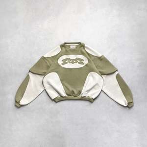 Yingling Cropped Crew Neck Sudaderas Poliéster/Algodón Último diseñador Bloque de color para hombres Sudadera de cuello redondo - Product Image 1