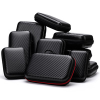 Boîte de rangement rigide étanche et antichoc en EVA noir 3-en-1 pour disque dur, câble de données, écouteurs, sac de protection réfléchissant