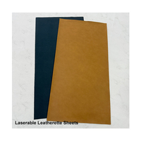 Feuille de similicuir PU grain de cuir de vache 12*18 pouces, gravable au laser, avec support en fibre sans adhésif, feuille de cuir PU pour gravure laser