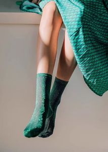 Glitter Shiny <strong>Socks</strong> for Women Retro Loose <strong>Socks</strong> Short Tube Crew <strong>Socks</strong> - Product Image 3