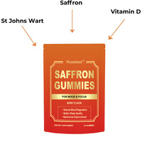 Complément alimentaire en gommes Rosebest à la saveur naturelle de baies, sans sucre, avec extrait de safran, fleur de la passion, herbe de Saint-Jean, GABA et vitamine D2