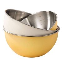 Ensemble de bols à salade en acier inoxydable de 1300 ml, 2100 ml et 2500 ml, design mignon, écologique et durable, pour une utilisation en cuisine