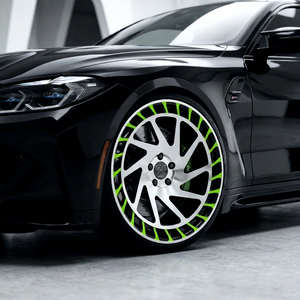 Rines <span class=keywords><strong>de</strong></span> Aleación Forjados Estilo 437M <span class=keywords><strong>de</strong></span> 19, 20, 21, 22 y 23 Pulgadas Personalizados para BMW F80 M3 F82 M4 5x120, Negro Brillante Pulido, Ligeros - Product Image 1