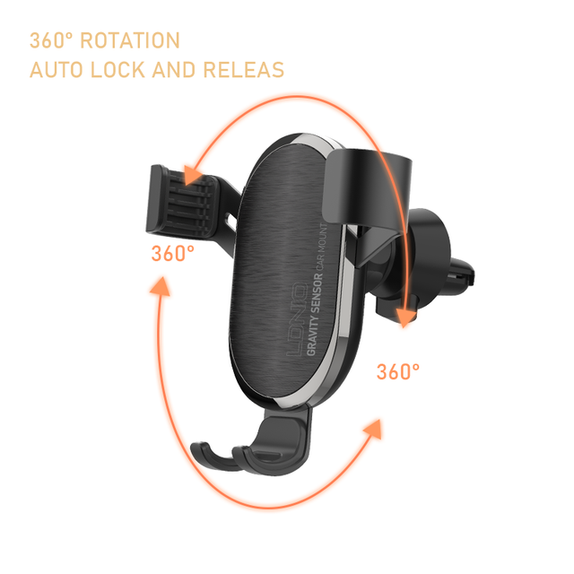 LDNIO MG01 360 Rotation Phone Holder Gravity Car Mount Auto Lock and Release Cell Phone Holder for Car