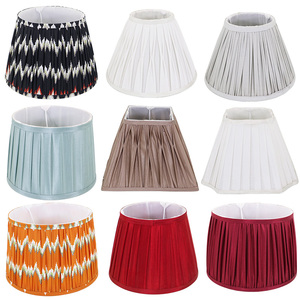 Factory Price <strong>Small</strong> MOQ Royal <strong>Cone</strong> Pleated Fabric Table Lampshade <strong>Orange</strong> Black Lamp Covers &amp; Shades - Product Image 4