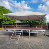 Scène portable en aluminium, plateforme de scène professionnelle pour événements en plein air avec escaliers et tente de toit pour concerts et mariages