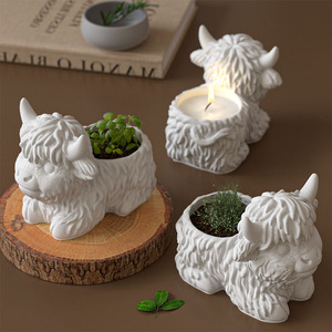 Molde de Silicona de Vaca de las Tierras Altas, Molde 3D para Macetas con Forma de Vaca, Molde para Macetas de Resina Reutilizable - Product Image 4