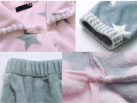 Ensemble de pyjama d'hiver en flanelle pour femmes, imprimé étoiles roses, doux et thermique, manches longues, boutons sur le devant, longueur intégrale, tenue de détente