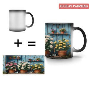 Taza de cerámica negra esmerilada de 11 oz, sensible al calor, para sublimación e impresión de diseños personalizados - Product Image 4
