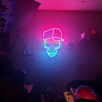 Enseigne néon LED personnalisée lumineuse Singe Fumant Pop Art 3D, couleur personnalisable, télécommande, décoration intérieure/extérieure