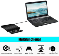 Lecteur DVD externe USB 3.0 Lecteur DVD Lecteur CD Noir Brossé pour PC Portable Compatible avec Windows 11 Lecteur Optique