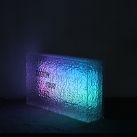 Nouveau Style seau à glace cube led lampe acrylique cadeaux boîte à lumière ajouter votre logo RGB LED acrylique boîte à lumière personnalisé enseigne suspendue