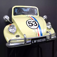 Sculpture sur pied en métal et fer forgé, modèle de voiture rétro vintage, pour hôtel, centre commercial, atrium, accessoires de décoration et de photographie