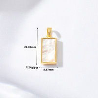 Pendentif rectangulaire en acier inoxydable avec cœur en nacre et trèfle à quatre feuilles, cadeau tendance unisexe
