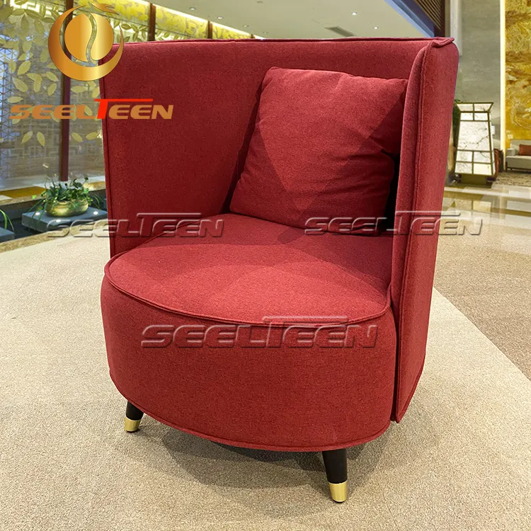 คลาสสิกห้องนั่งเล่นห้องนอนออกแบบที่เดินทางมาพักผ่อนสีแดงผ้าเก้าอี้นวม