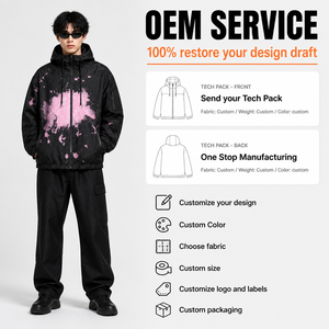 XINHUI Custom Water Resistant Nylon Mens Jacket Hooded Windbreaker Outdoor Cycling Rain Coat OEM ODM Wholesale Bulk - Product Image 1