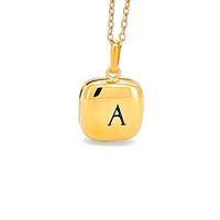 Collar de Oro Amarillo Clásico Hecho a Mano en España con Colgante de Letra, Joyería Fina, Cadena Ajustable, Regalo para Mujer, Fiesta