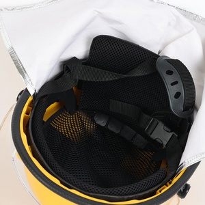 Casque de pompier jaune avec visière transparente et protection du cou, construction en fibre de verre durable pour les incendies de classe A et B - Product Image 5