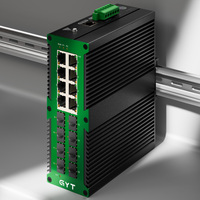 Switch de gestión industrial L2, 8GE + 8SFP, Gigabit, fibra óptica, 56Gbps, sin ventilador, -40~75°C ℃   DC12-52V CE RoHS IE2800-8T8S-R