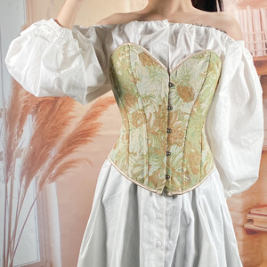 Corsets floraux grande taille haut <span class=keywords><strong>corset</strong></span> <span class=keywords><strong>rose</strong></span> rouge imprimé overbust sexy vintage - Product Image 5