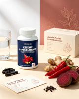 Capsules de piment de Cayenne NUOWIN pour hommes, booster naturel du sperme, soutien énergétique et vitalité, végétalien, naturel, 60 capsules