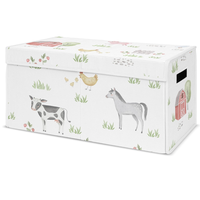 Boîte de rangement pliable en tissu Oxford avec imprimé de dessins animés, grands bacs de rangement avec poignées, coffre de rangement pour jouets pour enfants