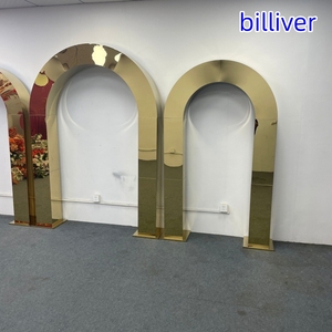 Nuovi elementi decorativi per matrimoni, <span class=keywords><strong>colonne</strong></span> quadrate tridimensionali semicircolari in acciaio inossidabile, struttura di sfondo per decorazioni scenografiche. - Product Image 3