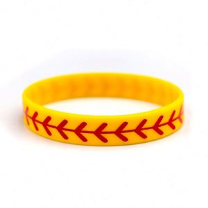 สายรัดข้อมือซิลิโคนลายเบสบอลราคาประหยัดสำหรับผู้รักเบสบอล สายรัดข้อมือยางสำหรับนักกีฬา สายรัดข้อมือพิมพ์ลายกันน้ำ - Product Image 6