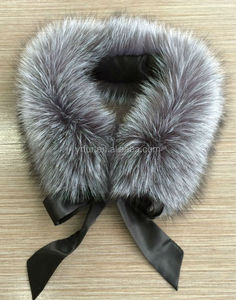 YR319 Cuello de piel de zorro real de alta calidad con banda desmontable - Product Image 1