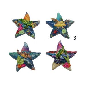 Aimant de réfrigérateur en résine en forme d'étoile de mer, design plage et animaux marins, aimant personnalisé, cadeau souvenir - Product Image 4