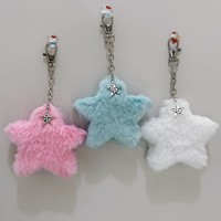 Porte-clés en peluche étoile à cinq branches mignon de style Y2K coréen, breloque rose pour sac et téléphone portable pour femme