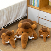 Vente en gros de jouets en peluche : mamouth simulé, éléphant, poupée, animaux en peluche personnalisés, cadeau d'anniversaire