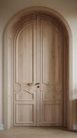 Puerta Interior Doble Arqueada Francesa con Parte Superior Curva, Puerta de Madera MDF con Acabado, Aislamiento Acústico, para Dormitorio, Apartamento, Villa