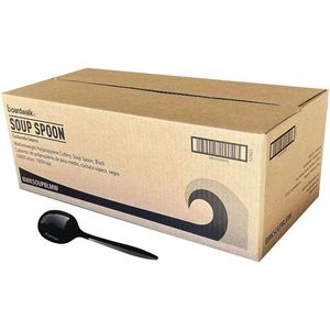 Boardwalk Mediumweight Black Polypropylene Disposable <b>Soup</b> <b>Spoon</b> 1000/Carton - Product Image 2