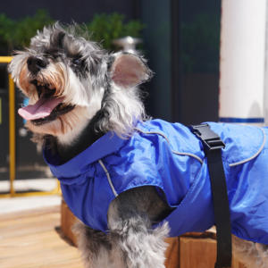 थोक बिक्री कस्टम डिजाइन पालतू कपड़े 70 डी नायलॉन वाटरप्रूफ बारिश जैकेट समायोज्य आउटडोर कुत्ते वर्षाकोट - Product Image 6