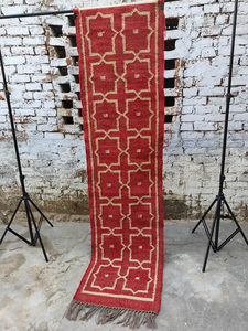 Geometric Kilim Handwoven Wool Jute Southwestern Tribal <b>Runner</b> <b>Rug</b> Boho Farmhouse Carpet Rustic <b>Hallway</b> Floor Decor for Home - Product Image 5