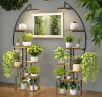 Étagère à fleurs vertes multi-niveaux la plus vendue, meuble de rangement sur pied pour balcon et décoration intérieure